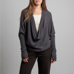 Free people Gray Draped Long Sleeve Sweater / long sleeve shirt